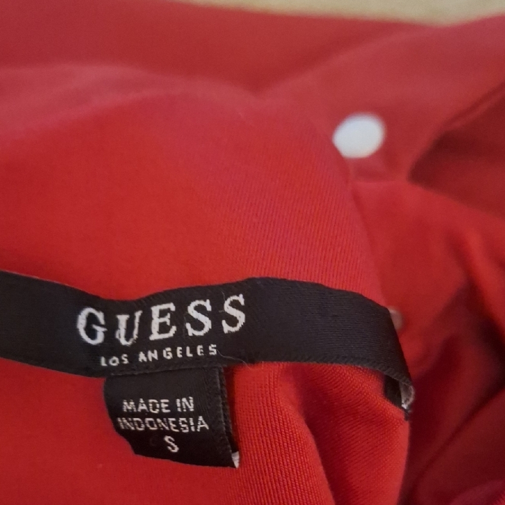 Guess Red Sleeveless Bodycon Dress With Metal Detail And Peekaboo Front Size S - Picture 7 of 7